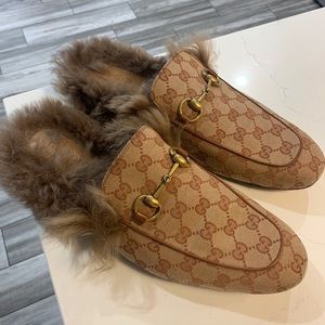 Princetown Fur-Lined GG Mule Loafers (Men) SIZE 11